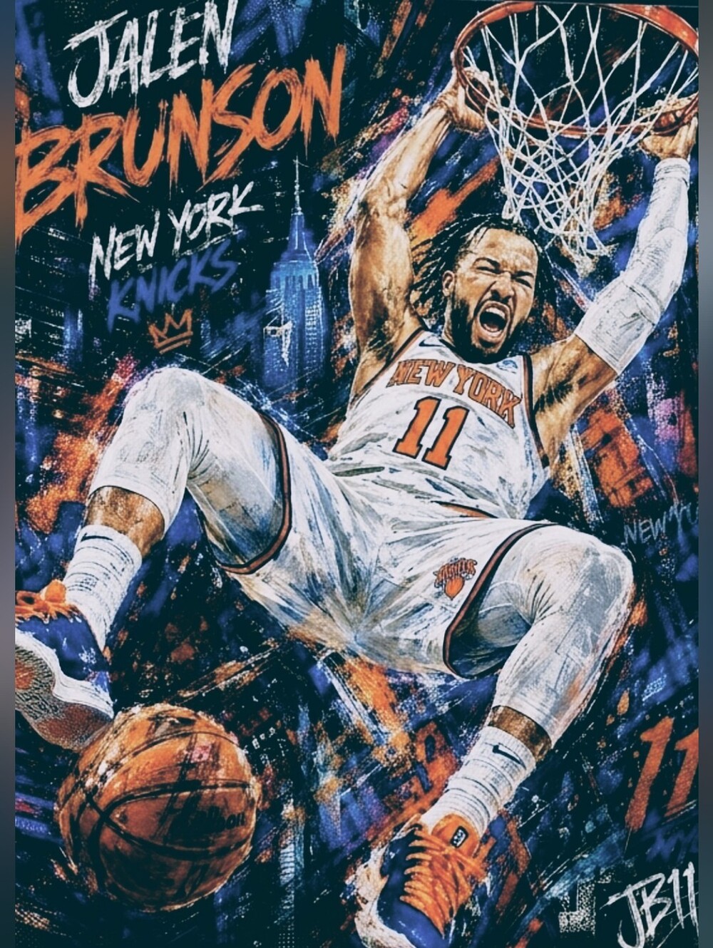 JALEN BRUNSON KNICKS 8.5x11 ULTRA GLOSSY FULL PAGE NO BORDERS CREATED ART POSTER